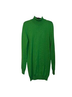 Stella McCartney Green Wool Long Sleeve Turtleneck Sweater Dress Size 8 Dress.
